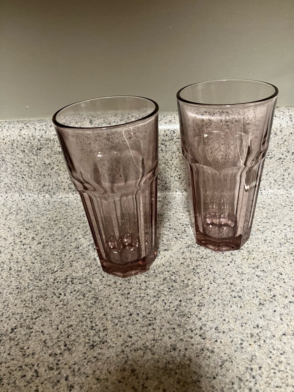 Vintage-Style Pink Glass Tumbler - Set of 2